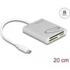 „DeLOCK“ USB C tipo kortelių skaitytuvas, skirtas „Compact Flash“, SD arba „Micro SD“ atminties kortelėms