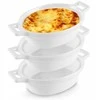 Excellent Houseware Ramekins porcelianinė balta 120 ml 3 vnt.