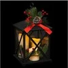 Fééric Lights and Christmas Žibintas su trimis žvakėmis ir šakelėmis, LED