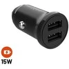 FIXED Dual USB automobilinis įkroviklis 15W, Juodas | Pataisyta