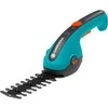 GARDENA akumuliatorinės žolės žirklės „ClassicCut Li“, 3,6 volto, komplektas su krūmų pjovimo peiliu – specialus pasiūlymas (turkio/juodos spalvos, ličio jonų akumuliatorius 2,5 Ah)