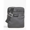 Guess, Dan, Flat Top Zip, Textile Crossbody Bag, Pilkas, 19 x 23 x 2.5 cm, For Men