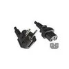 helos Netzanschlusskabel, Schutzkontaktstecker 90° auf C15, juodas, 1,8m