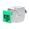 Intellinet Network Solutions INTELLINET Cat6a 10G Slimline Keystone-Modul STP werkzeuglos mit Rastclip f�r Massivdraht vergoldete Kontakte Metallgeh�use gr�n