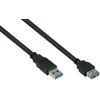 Kabelis USB Alcasa USB-A - USB-A 2 m Juodas (UK30P-ASA-020S)