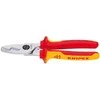 KNIPEX kabelių žirklės su dviguba pjovimo briauna 200 mm, VDE, savitarnos ekrano paketas
