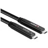 USB Kabelis - LINDY USB 3.2 10Gbps ir DP 1.4 Type C Hibridinis Laidas (4 juostos), 10Gbps, 4K144Hz, 60W, 15 m, Juodas