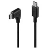 USB Kabelis - LINDY USB 2.0 Type C Laidas, M/M, 90° Dešiniu Kampu, 60W PD, 1 m, Juodas