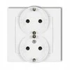 Karlik Mini MGP-2s dvigubas lizdas su įžeminimu SCHUKO 2x2P+Z be srovės kelio sklendių, baltas