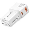 „Mobile Origin“ kelioninis adapteris 25 W, ES/JAV/JK/AU, baltas