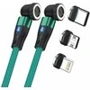 USB laidas Realpower USB-A - USB-C + microUSB + Lightning 1 m Žalias (439650)