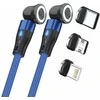 USB kabelis Realpower RealPower magnetinis kabelis, 1 m, 2 vnt. magnetinis, mėlynas su adapteriu