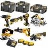 Įrankių rinkinys akumulatorowych Combo DCD805+DCF850+DCS355+DCH263+DCG405+DCS572+DCS334, 18V XR, 3x5.0Ah, TStak, DEWALT [DCK706P3T-QW]