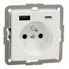 Schneider Electric SCHNEIDERE Vienvietis lizdas su įžeminimu Schneider Sedna Design SDD111072 su USB A+C 3A besriegiais gnybtais, baltas dizainas ir elementai