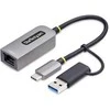 „StarTech“ USB-C–Ethernet adapteris su USB-A adapteriu, 6 colių / 15 cm laidu