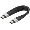 Kabelis USB Techly USB-C - USB-C 0.12 m Juodas (ICOC-USBC-FL-U4)
