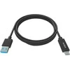 „Vision VISION“ profesionalus USB-C–USB-A laidas, skirtas montavimui – 30 metų garantija – 5 Gbps pralaidumas – palaiko 3 A įkrovimo srovę – USB-C 3.1 (M)–USB-A 3.0 (M) – 4,0 mm išorinis skersmuo – 22 + 30 AWG 1 m – juodas