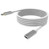 Vision VISION profesionalus USB-C prailginimo kabelis, skirtas montavimui – 30 metų garantija – USB 3.2 Gen 1 5 Gbps – palaiko 3 A įkrovimo srovę – USB-C 3.2 (M) į USB-C 3.2 (F) – išorinis skersmuo 4,5 mm – 22 + 30 AWG 2 m – baltas