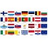 Euro zonos valstybių vėliavėlės-lipdukai