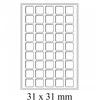 Monetų, medalių dėklai TAB Large - raudoni (31 x 31 mm)