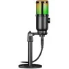 Defender GLOW GMC 400 laidinis mikrofonas su stovu STREAM srautinis RGB USB