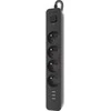 Defender listwa SFS 133 4G+3xUSB 1.5m juoda
