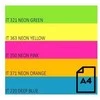 Spalvotas Neon popierius Double A, 75g, A4, 500 lapų, Rainbow 4, 5 Neon spalvų