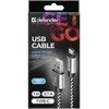 Defender USB AM-TYPE C 1,0m 2.1A Baltas