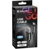 Defender USB AM-TYPE C 1,0m 2.1A Juodas