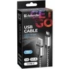 Defender USB AM-TYPE C 1,0m 2.1A Baltas