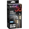 Defender USB AM-TYPE C 1,0m 2.1A Auksinis