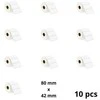 Zebra 80mm x 42mm Thermal Paper Labels 25 mm Core Dore Manufacturer, 10 pcs