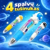 4 spalvų tušinukas su kosmonauto dekoracija