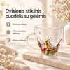 Dvigubo stiklo puodelis su gėlių dekoracijomis 250 ml