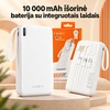 Išorinė baterija su integruotais laidais EZRA PB147-1 10 000 mAh
