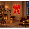 kalėdinė 3D LED dekoracija – raudonas kaspinas, 76 cm, 112 LED