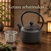 Ketaus arbatinukas su metaliniu sieteliu TR2309A