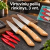 Kokybiškų virtuvinių peilių rinkinys su medinėmis rankenomis, 3 vnt.