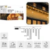 LED varveklių užuolaida, 300 LED, 12 m, šiltai balta su blyksniais