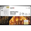 LED varveklių užuolaida, 300 LED, 12 m, šiltai balta su blyksniais