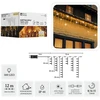 LED varveklių užuolaida, 300 LED, 12 m, šiltai balta su blyksniais