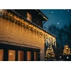 LED varveklių užuolaida, 300 LED, 12 m, šiltai balta su blyksniais