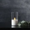 Pakabinamas šviestuvas LED žvakė su tikro stiklo gaubtu, 10 cm