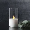 Pakabinamas šviestuvas LED žvakė su tikro stiklo gaubtu, 10 cm
