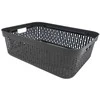 Plastikinė dėžutė su skylutėmis, 30 × 20 × 9 cm JUODA