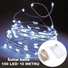 Šaltai balta LED girlianda, 100 LED, 10 m AA