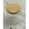 Stiklinis puodelis su bambukiniu dangteliu ir matavimo skale 350 ml