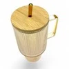 Stiklinis puodelis su šiaudeliu "BAMBOO"