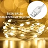 USB LED girlianda, 100 LED, 10 m, šiltai balta