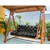 Aio Factory Sodo pagalvėlė 120x60x50 cm + 2 pagalvėlės sūpynėms, atsparios vandeniui, juodos